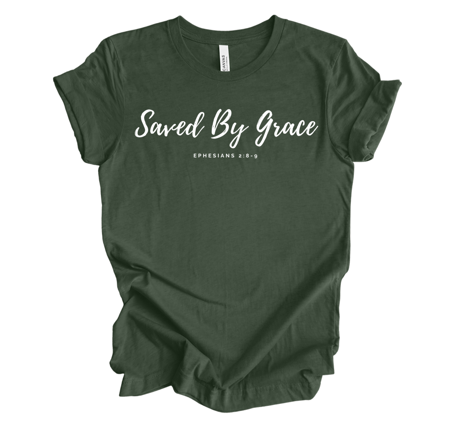 Faith-inspired Tee- "Saved by Grace-Eph.2:8-9"