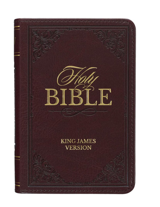 Bible-Burgundy Faux Leather King James Version Pocket Bible