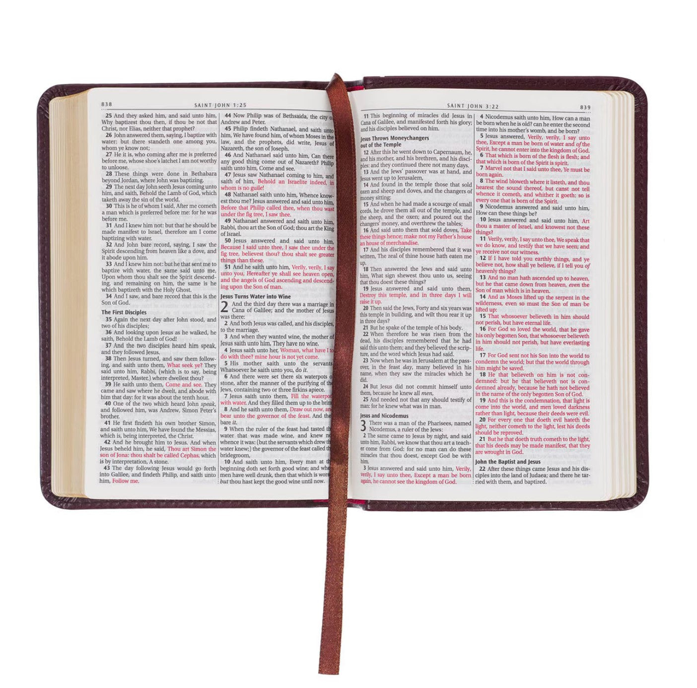 Bible-Burgundy Faux Leather King James Version Pocket Bible