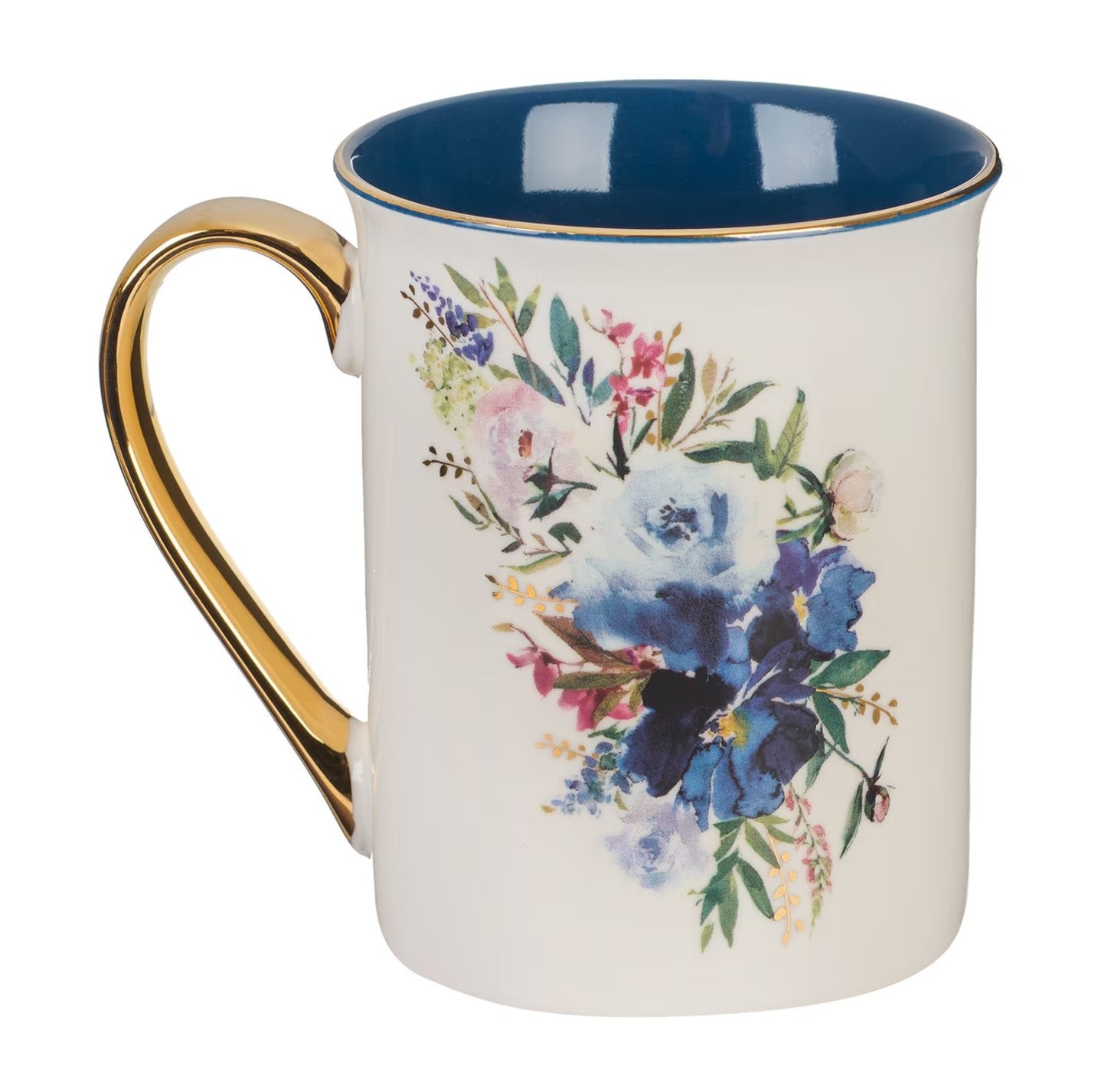 Mug-More Precious than Rubies White and Blue Ceramic Coffee Mug - Proverbs 3:15
