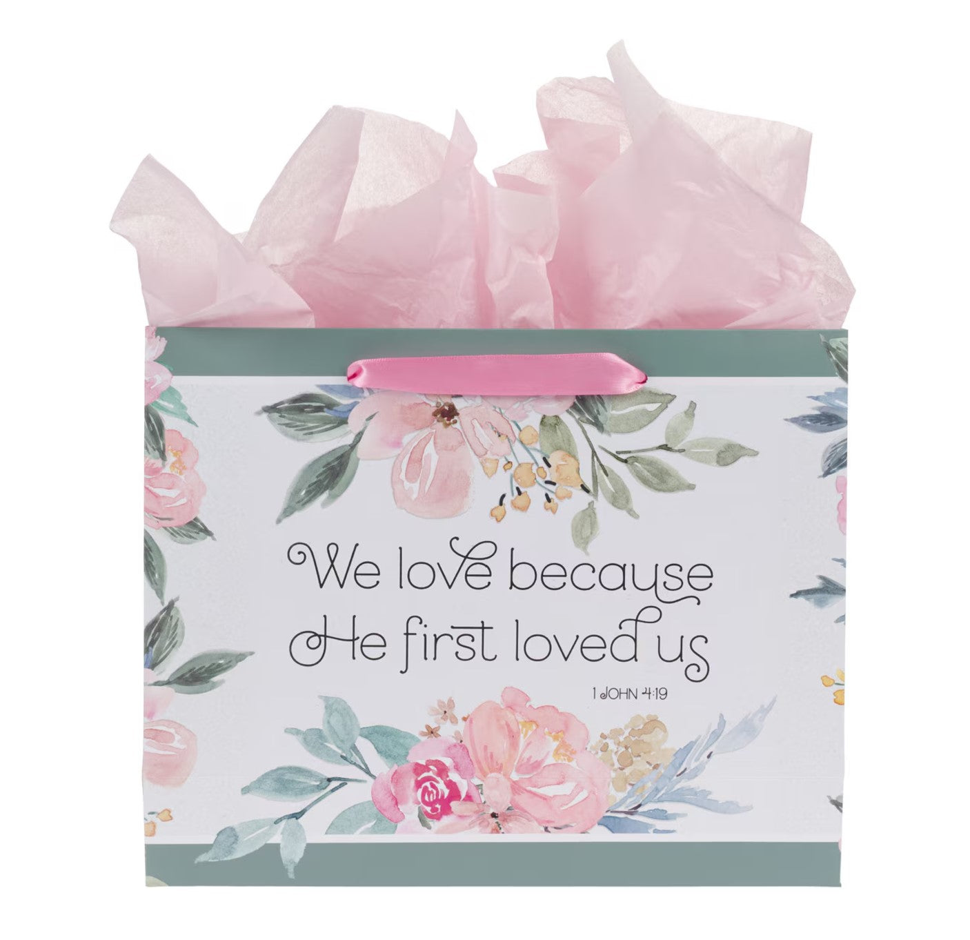 Gift Bag-He First Loved Us Large Landscape Gift Bag with Card Set - 1 John 4:19