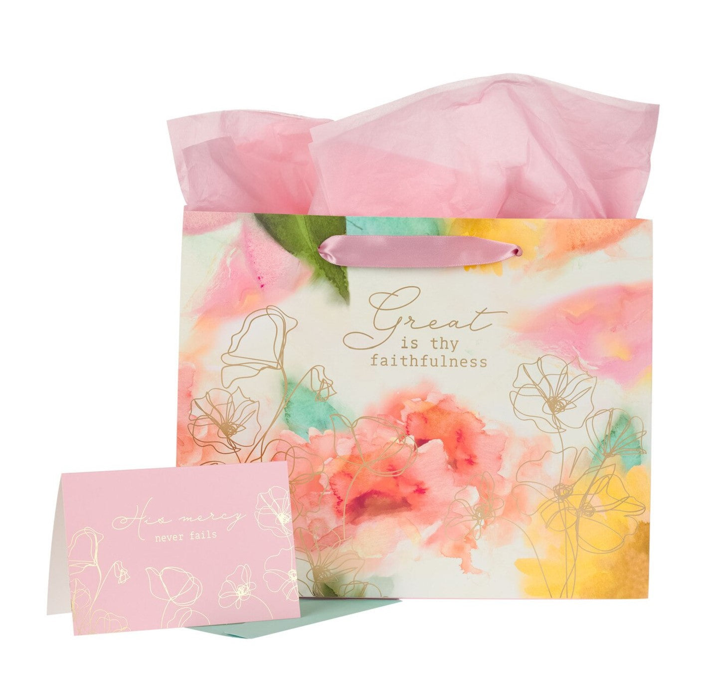 Gift Bag-Pastel Meadow Large Landscape Gift Bag with Card