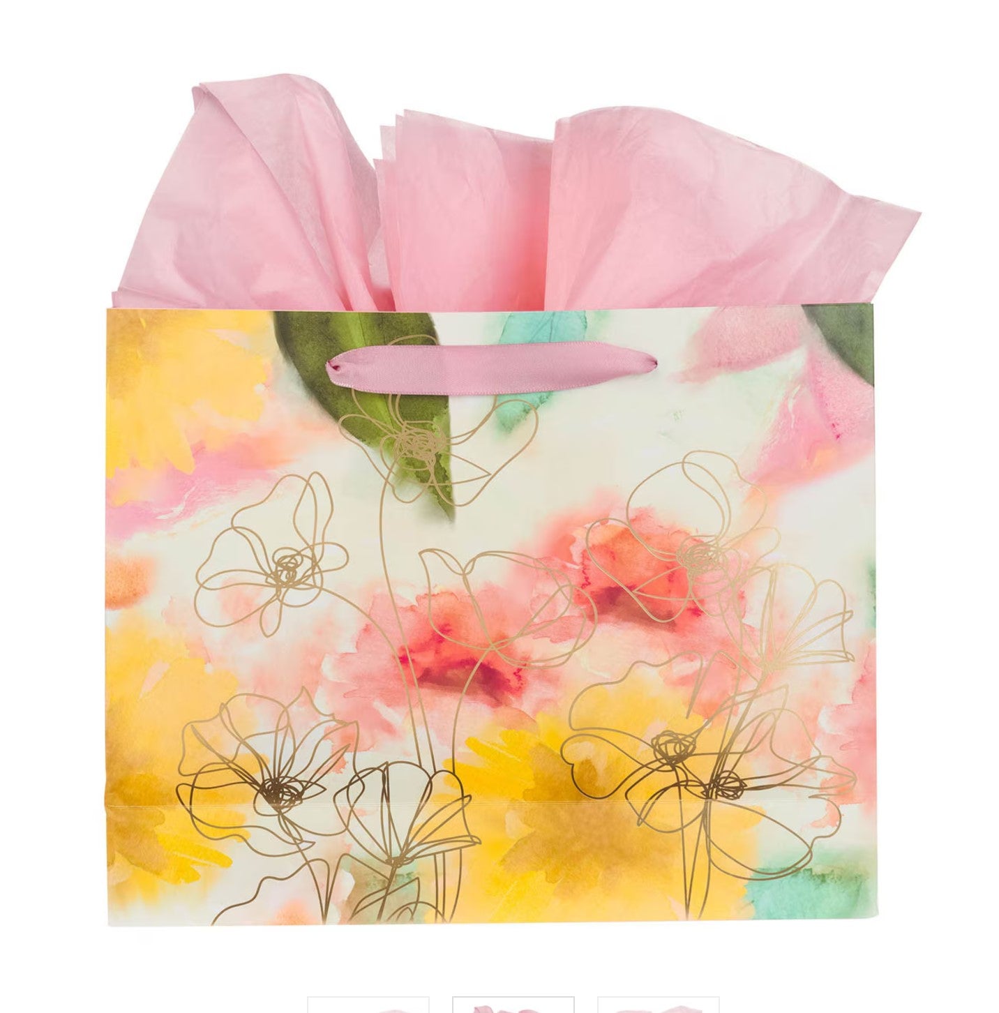 Gift Bag-Pastel Meadow Large Landscape Gift Bag with Card