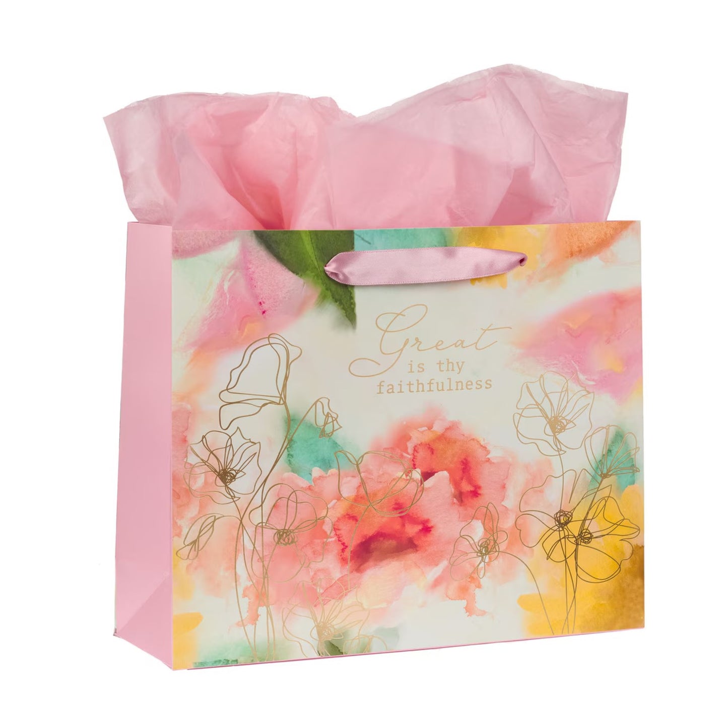 Gift Bag-Pastel Meadow Large Landscape Gift Bag with Card