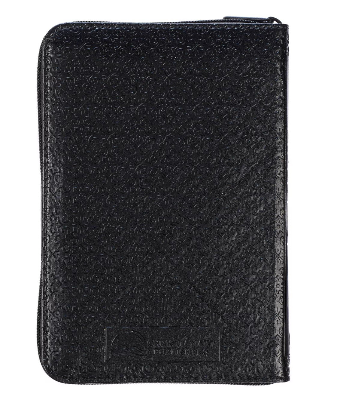 Bible-Black Faux Leather Compact King James Version Bible with Zippered Closure