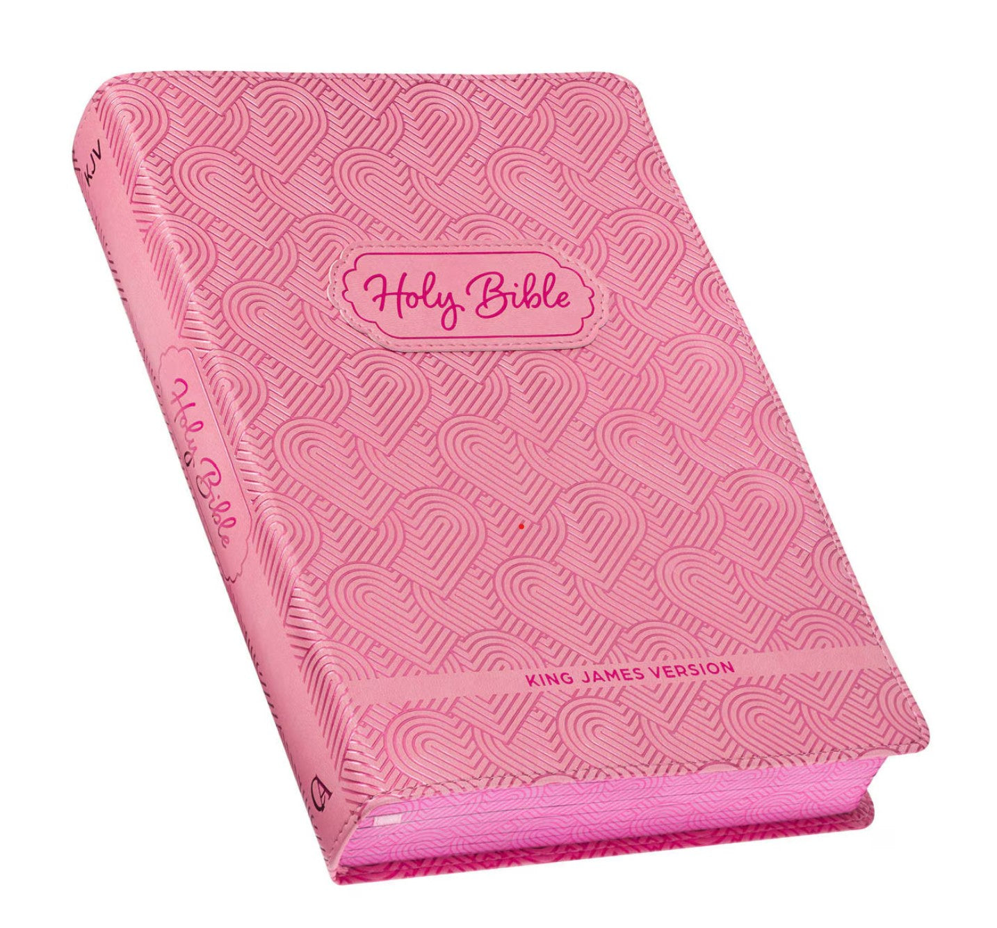 Bible-Blossom Pink Heart Faux Leather King James Version Kid's Bible