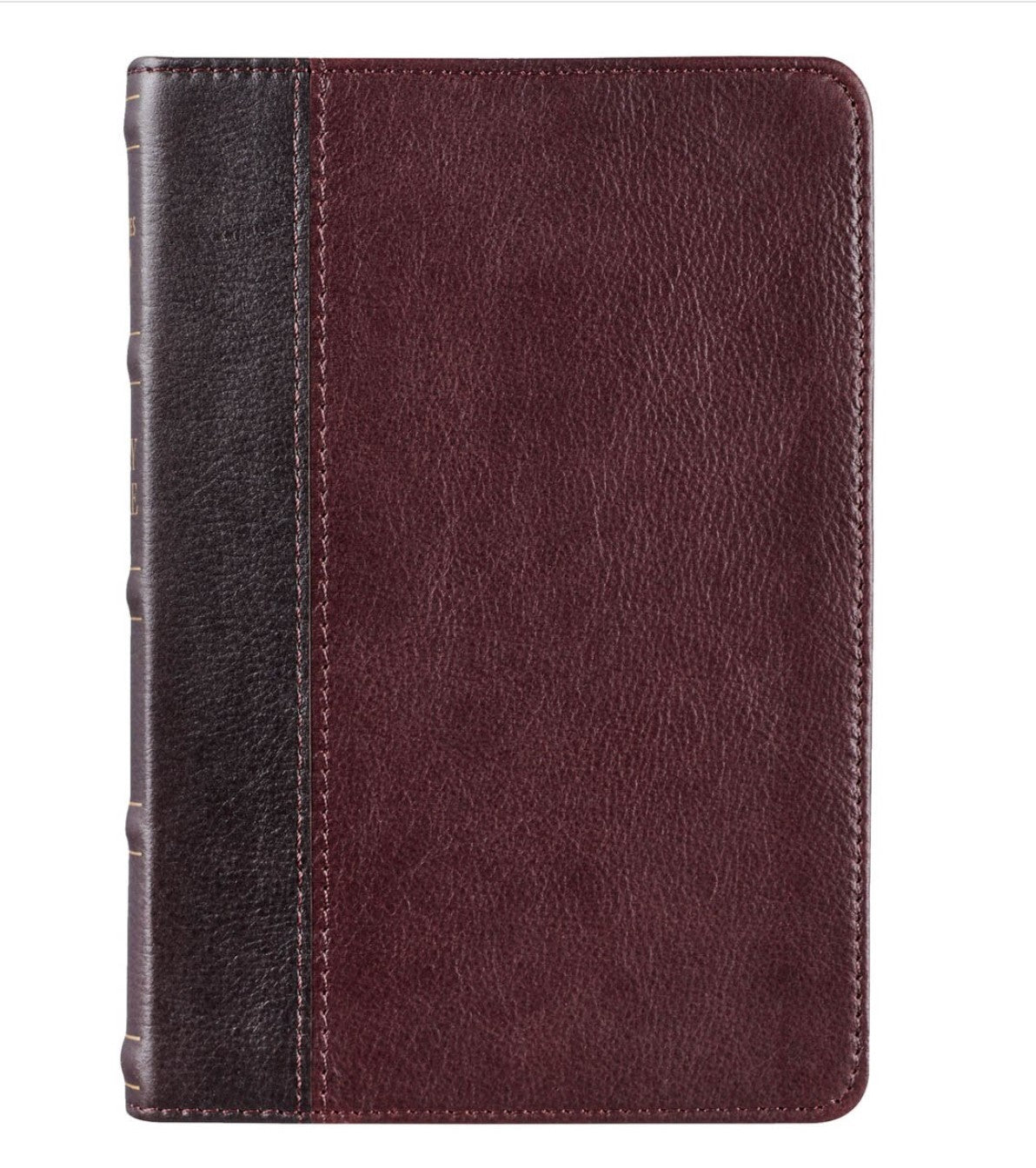 Bible-Merlot & Burgundy Two-tone Full Grain Leather Compact King James Version Bible