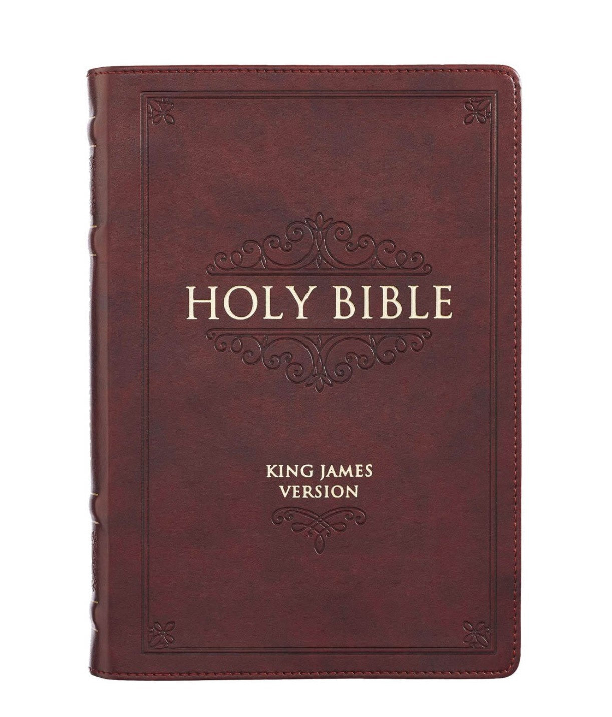 Bible-Burgundy Faux Leather Large Print Thinline King James Version Bible with Thumb Index