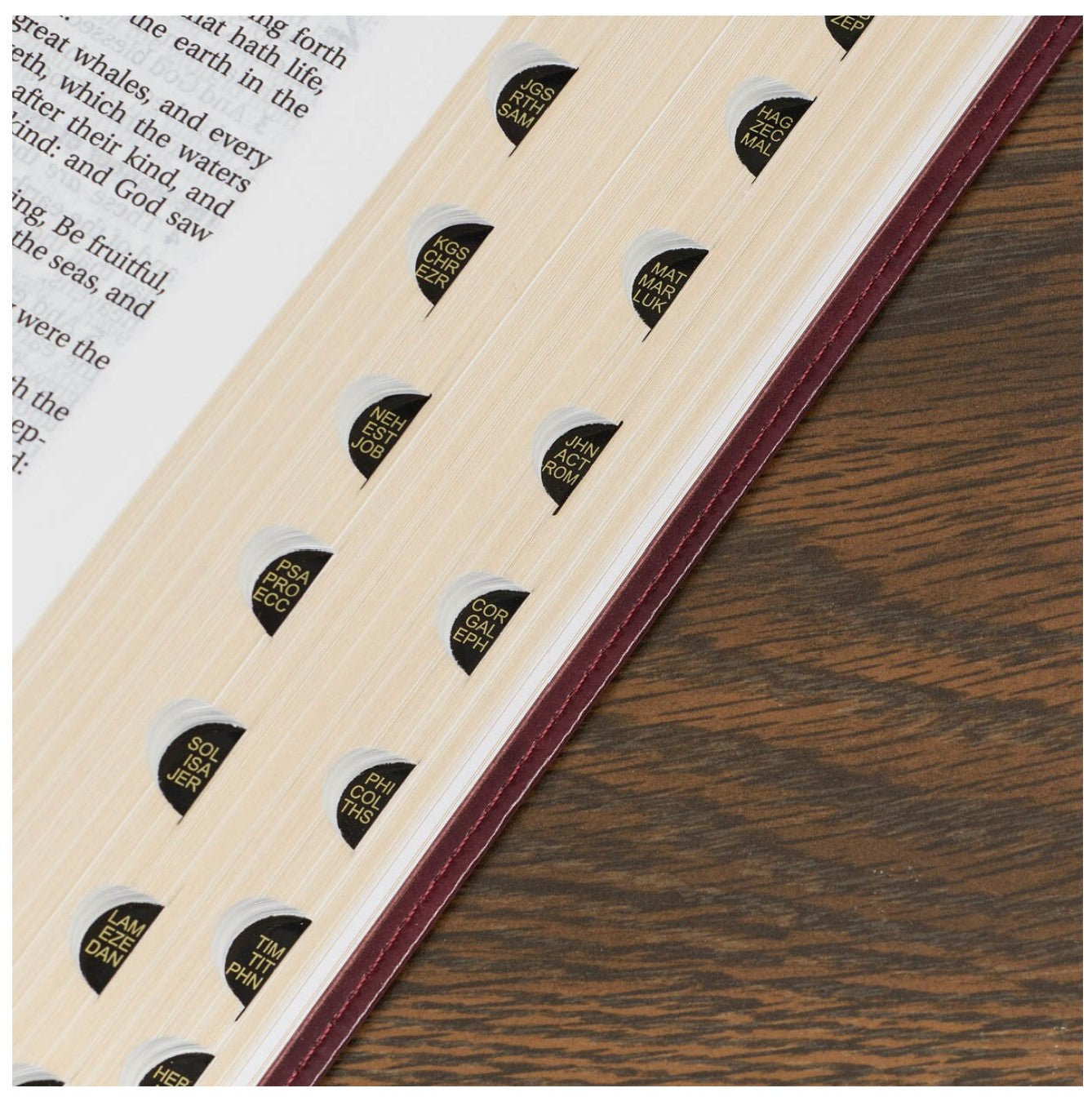 Bible-Burgundy Faux Leather Large Print Thinline King James Version Bible with Thumb Index