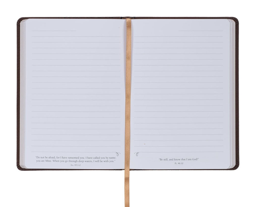 Journal-My Strength and My Defense Walnut-Brown Faux Leather Classic Journal - Exodus 15:2