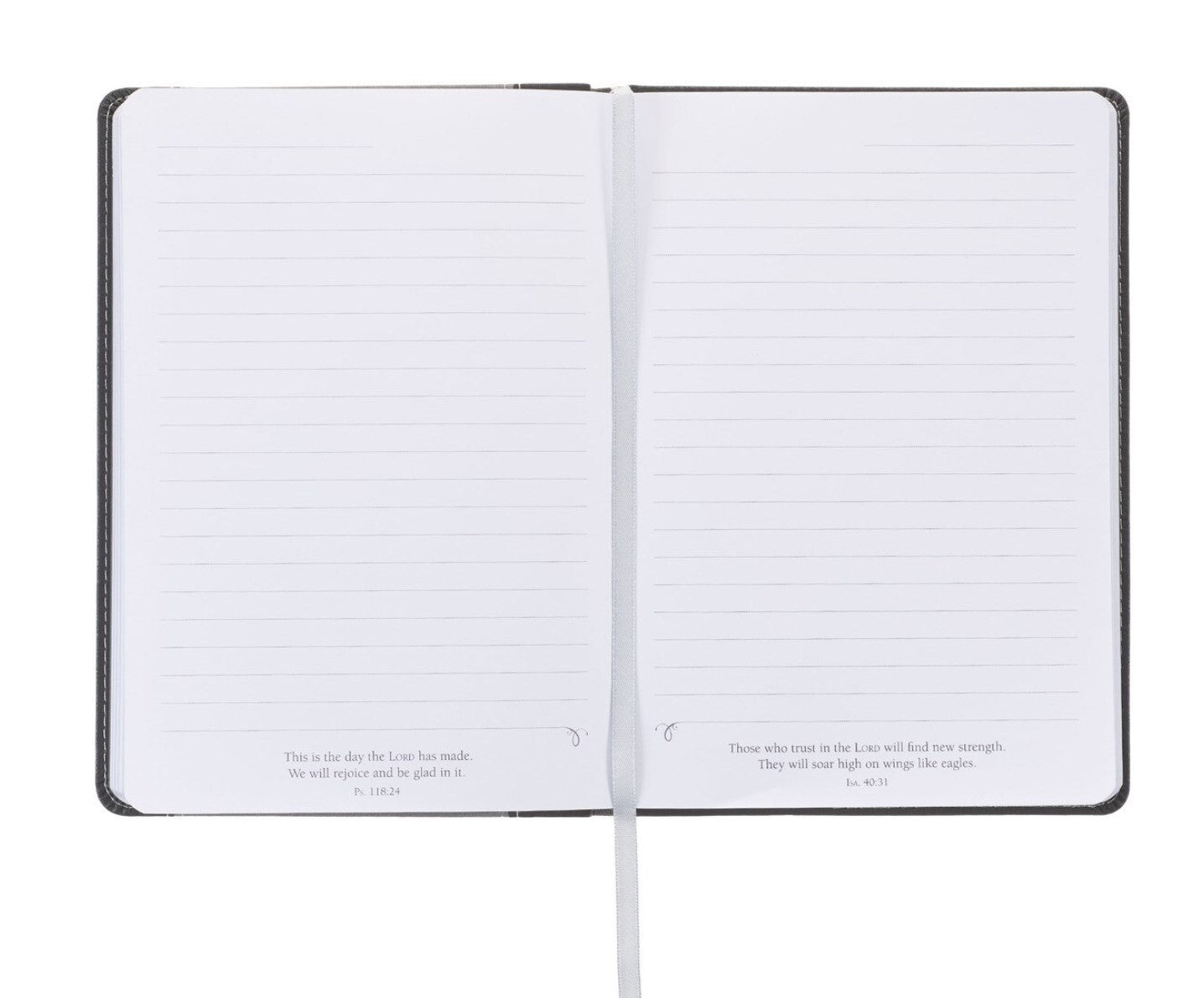 Journal-Walk by Faith Black and Gray Faux Leather Classic Journal - 2 Corinthians 5:7
