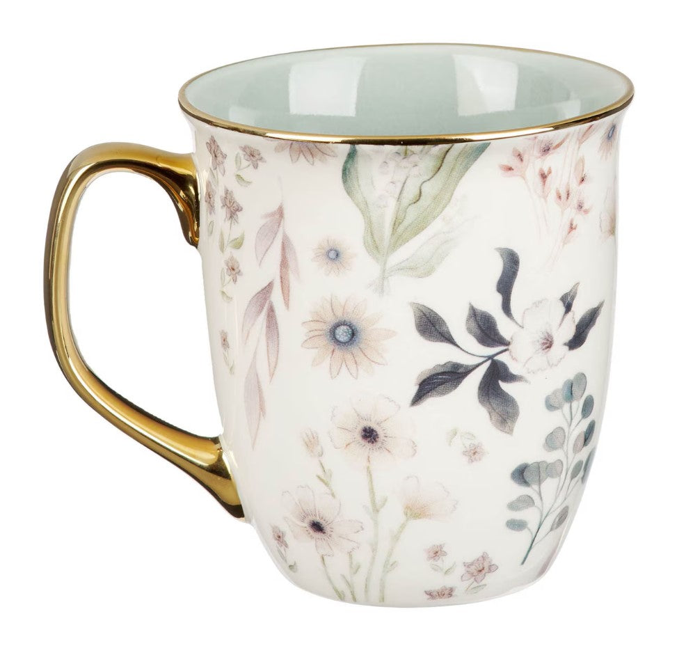 Mug-Be Still Teal Meadow Ceramic Coffee Mug - Psalm 46:10
