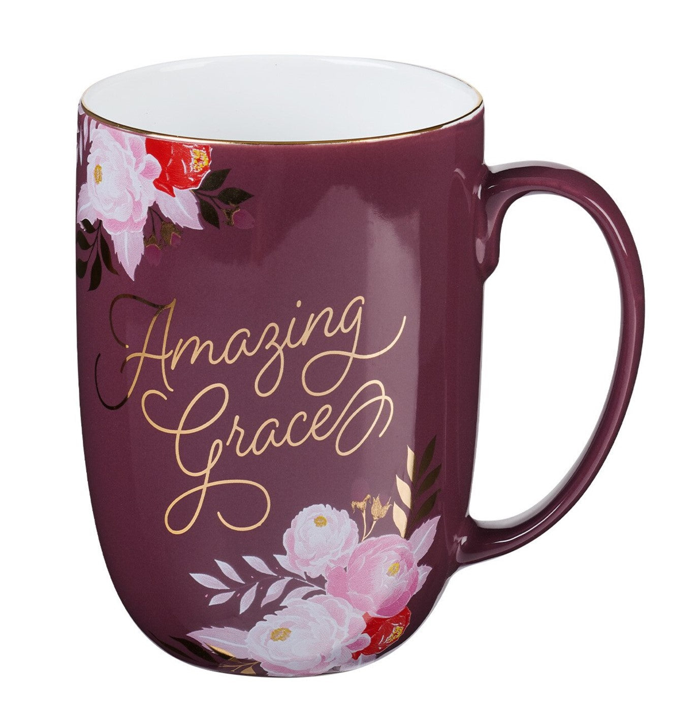 Mug-Amazing Grace Mulberry Pink Ceramic Coffee Mug