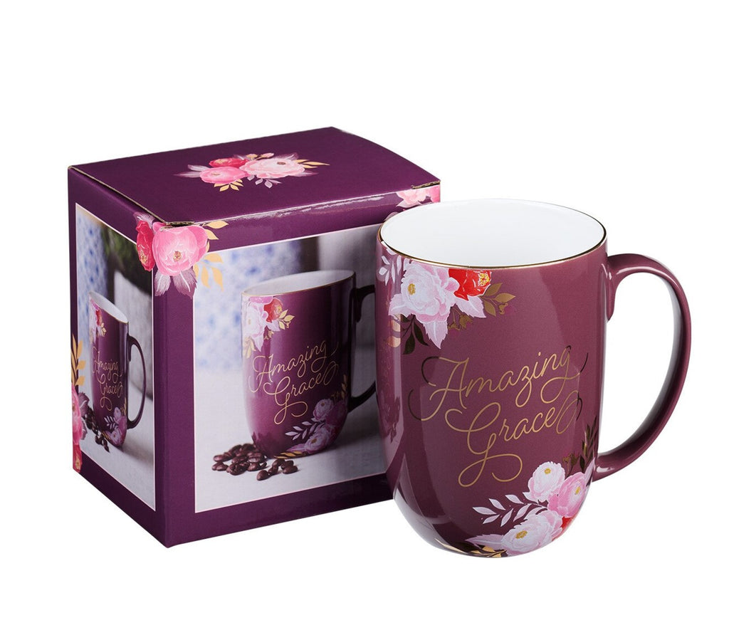Mug-Amazing Grace Mulberry Pink Ceramic Coffee Mug