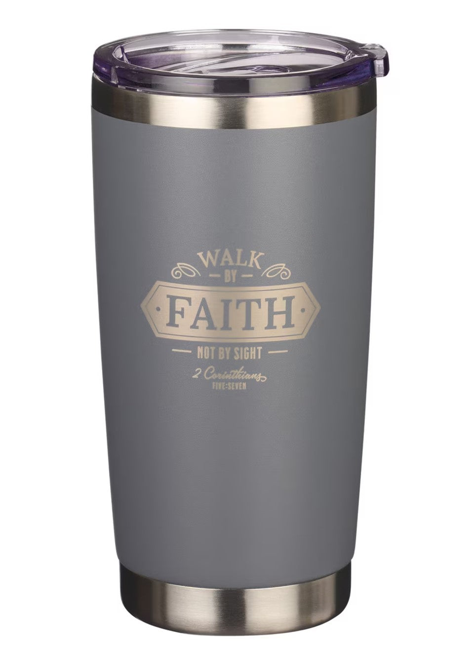 Mug-Walk By Faith Gray Stainless Steel Mug - 1 Corinthians 5:7