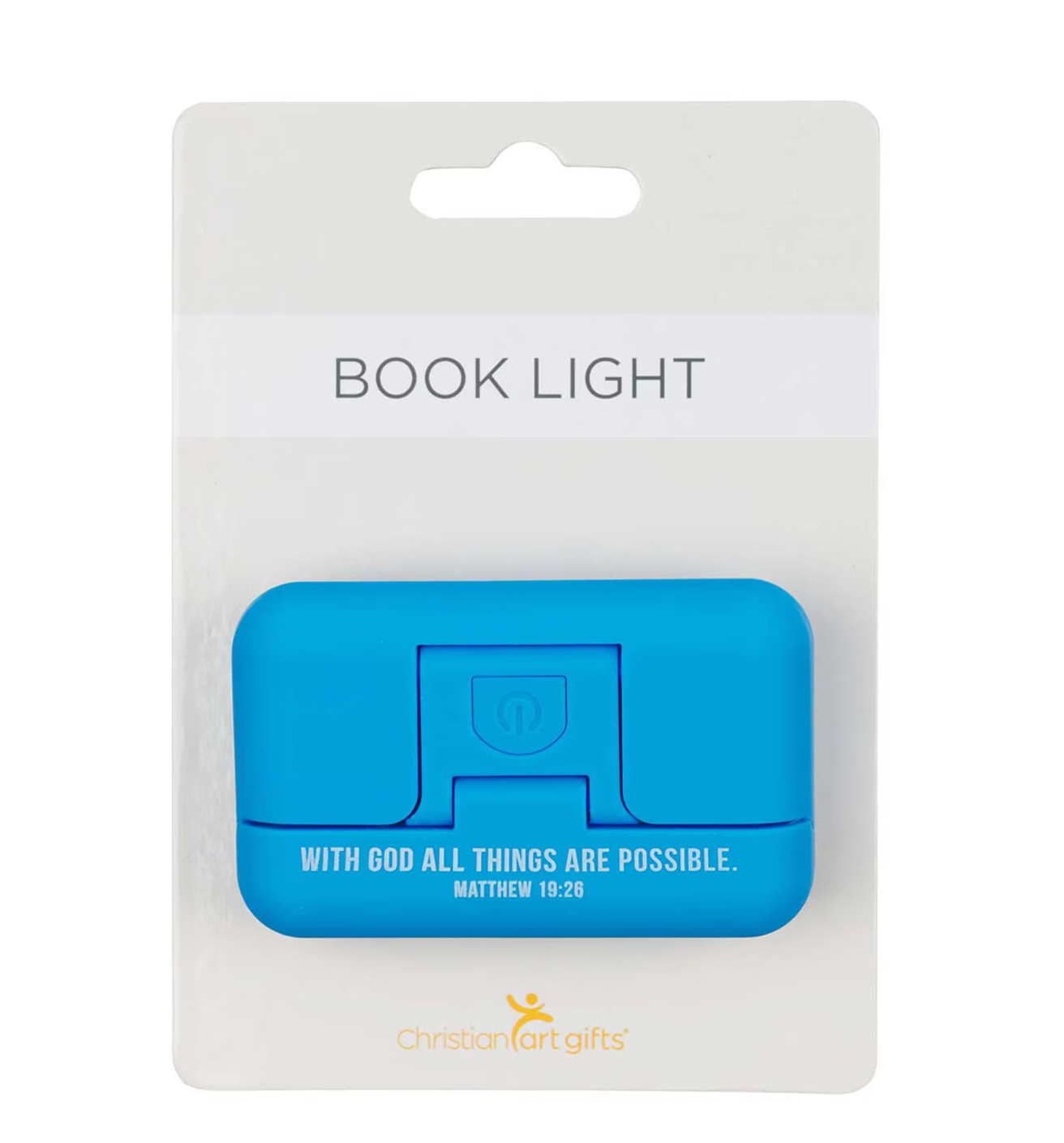 Book Light With God All Things Are Possible Blue Adjustable Clip-on- Matthew 16:26