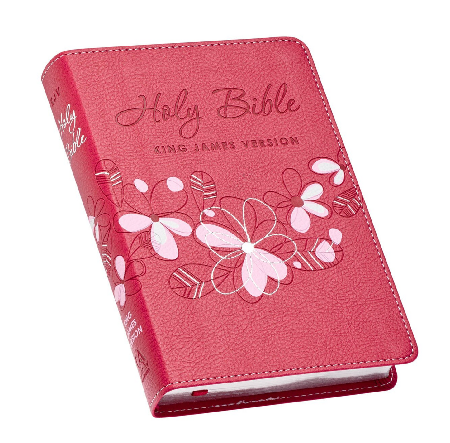 Bible-Pink Faux Leather Compact King James Version Bible