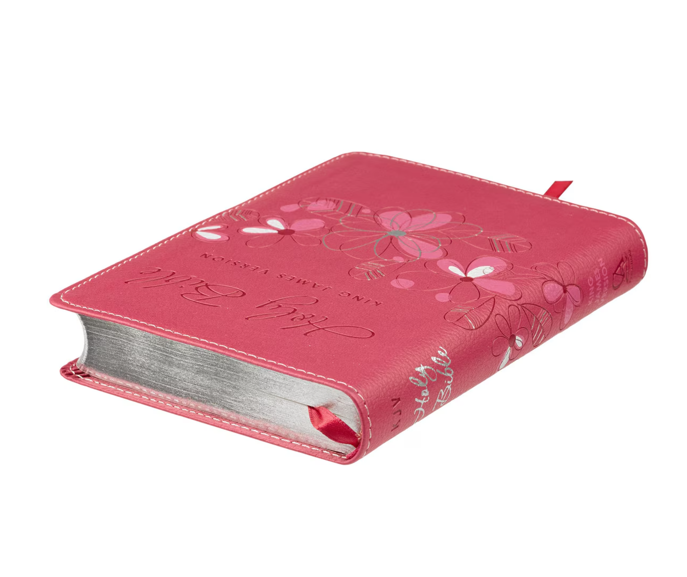 Bible-Pink Faux Leather Compact King James Version Bible