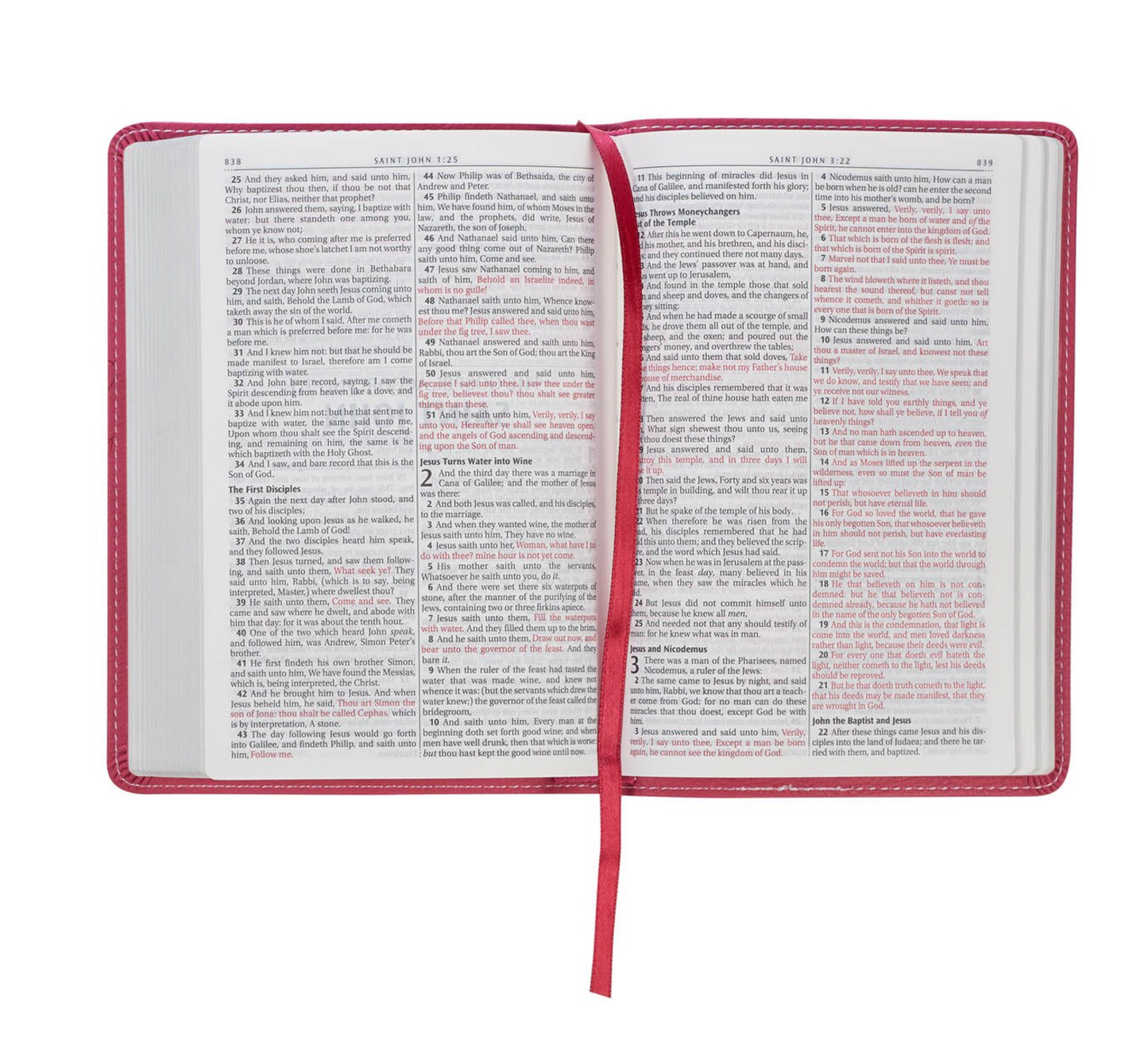 Bible-Pink Faux Leather Compact King James Version Bible