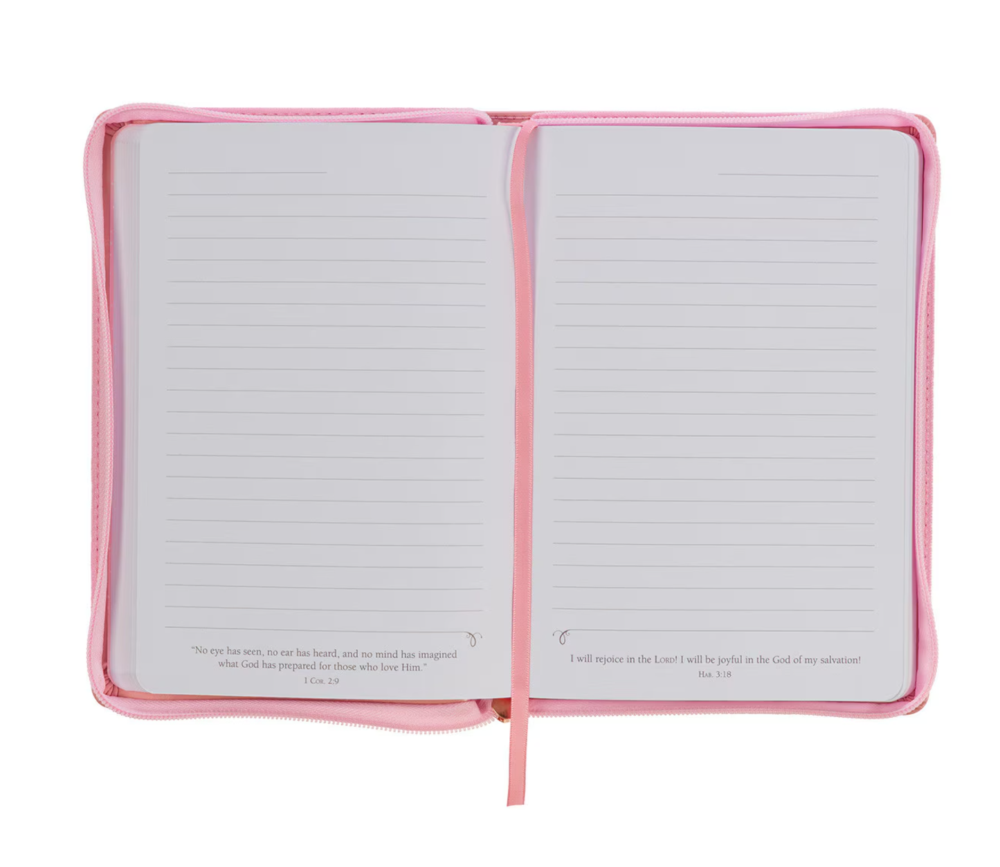 Journal-Strength and Dignity Peach Pink Faux Leather Classic Journal with Zipper Closure - Proverbs 31:25