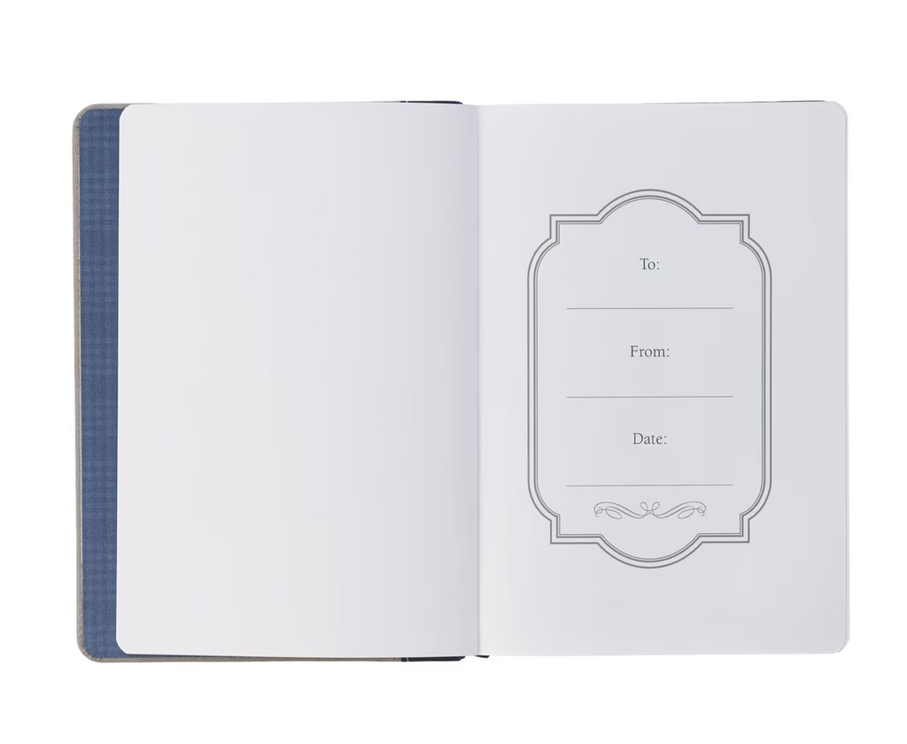 Journal-Walk By Faith Navy and Gray Classic Journal with Elastic Closure and Pen Holder - 2 Corinthians 5:7