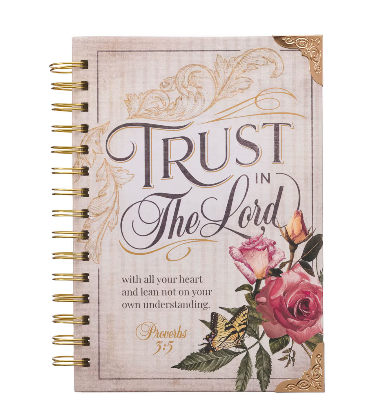 Journal-Trust in the LORD Floral Wirebound Journal - Proverbs 3:5