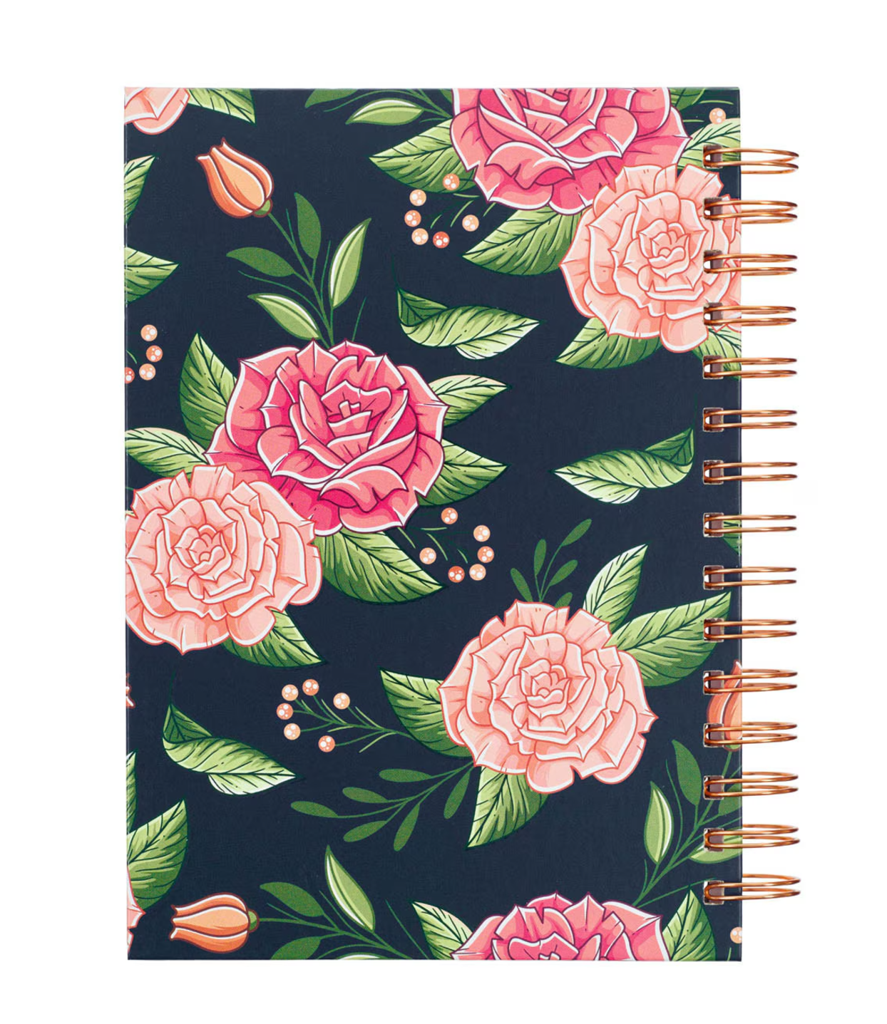 Journal-Strength and Dignity Pink Rose Large Wirebound Journal - Proverbs 31:25