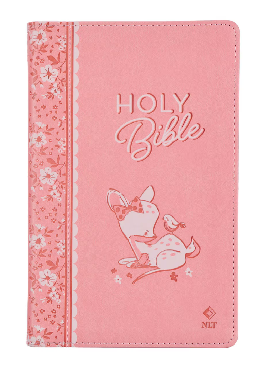 Bible-Pink Faux Leather NLT Baby Keepsake Bible for Girls