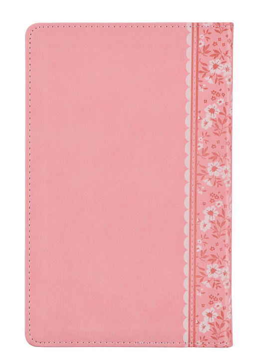 Bible-Pink Faux Leather NLT Baby Keepsake Bible for Girls