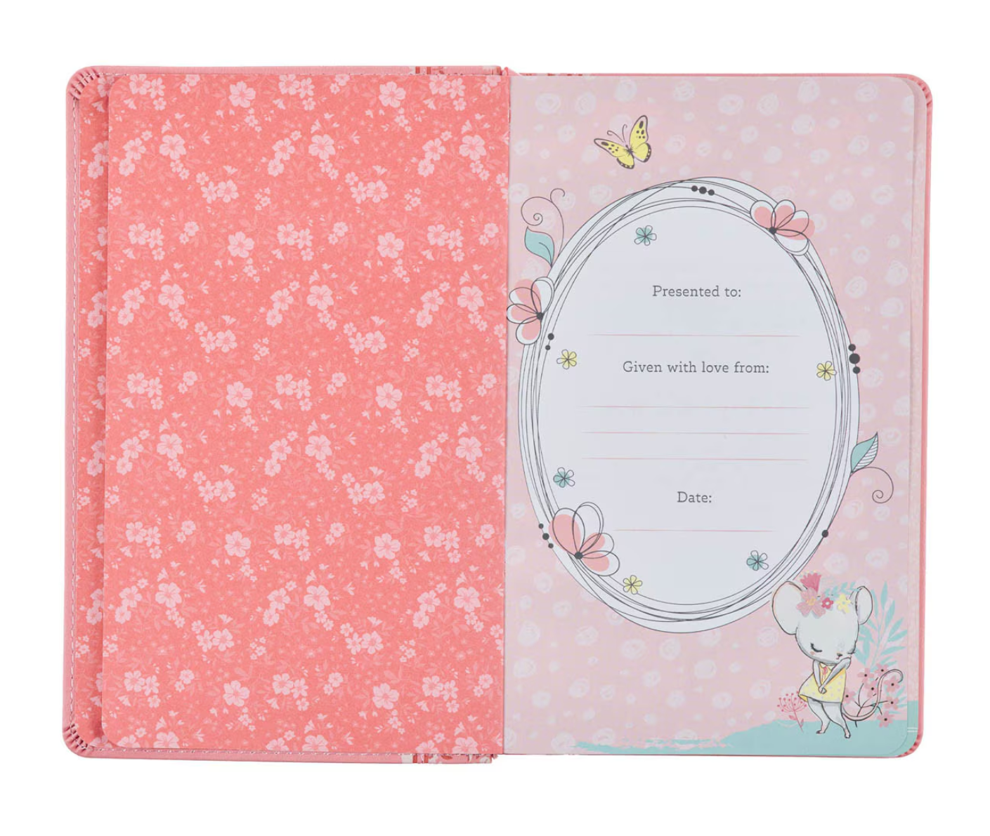 Bible-Pink Faux Leather NLT Baby Keepsake Bible for Girls