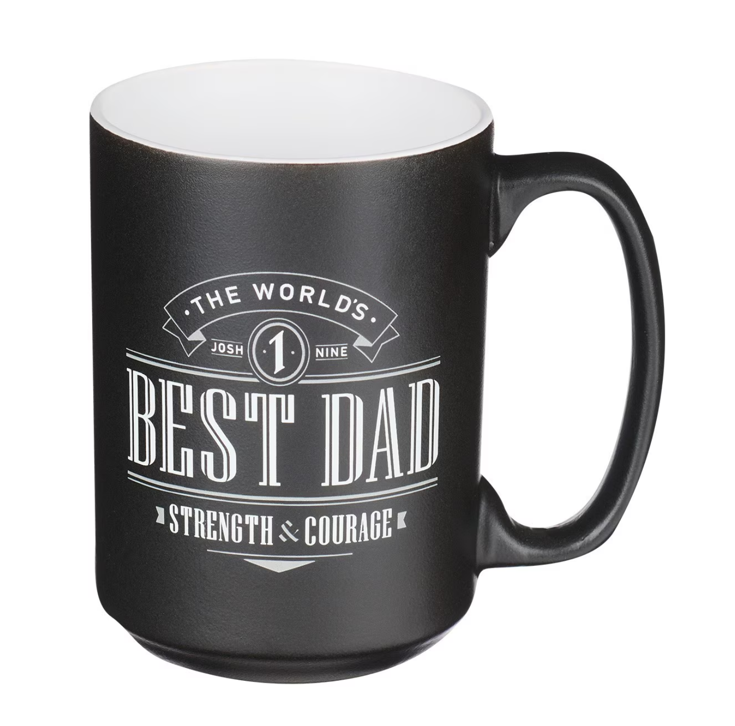 Mug-The World's Best Dad Ceramic Coffee Mug - Joshua 1:9