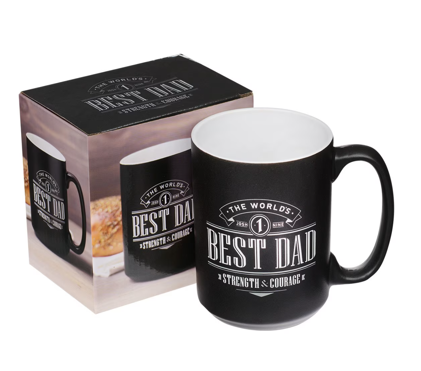 Mug-The World's Best Dad Ceramic Coffee Mug - Joshua 1:9