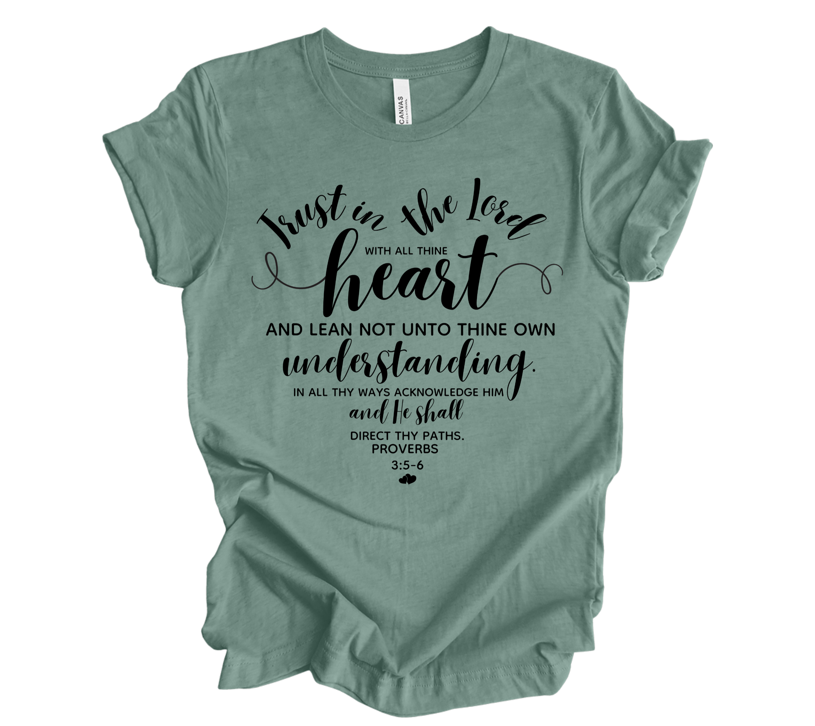 Faith-inspired Tee- "Trust in the Lord with all thine heart..." -Heart Style