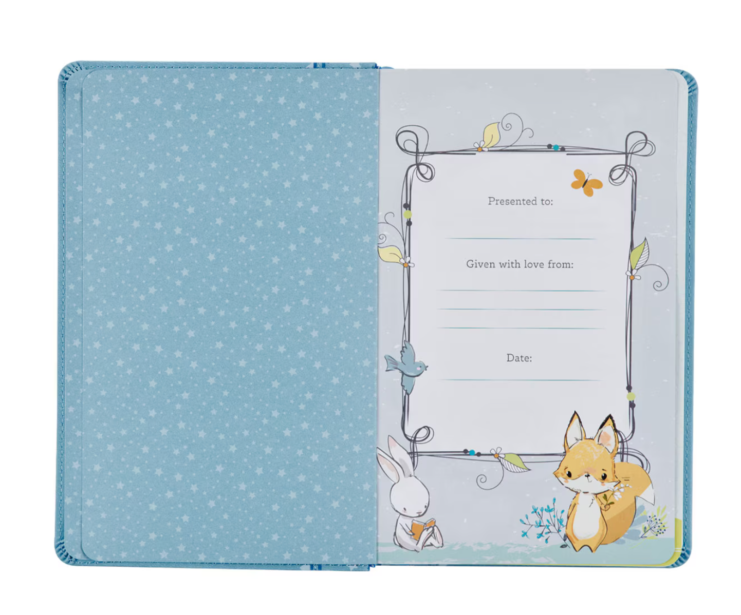 Bible-Blue Faux Leather NLT Keepsake Bible for Boys
