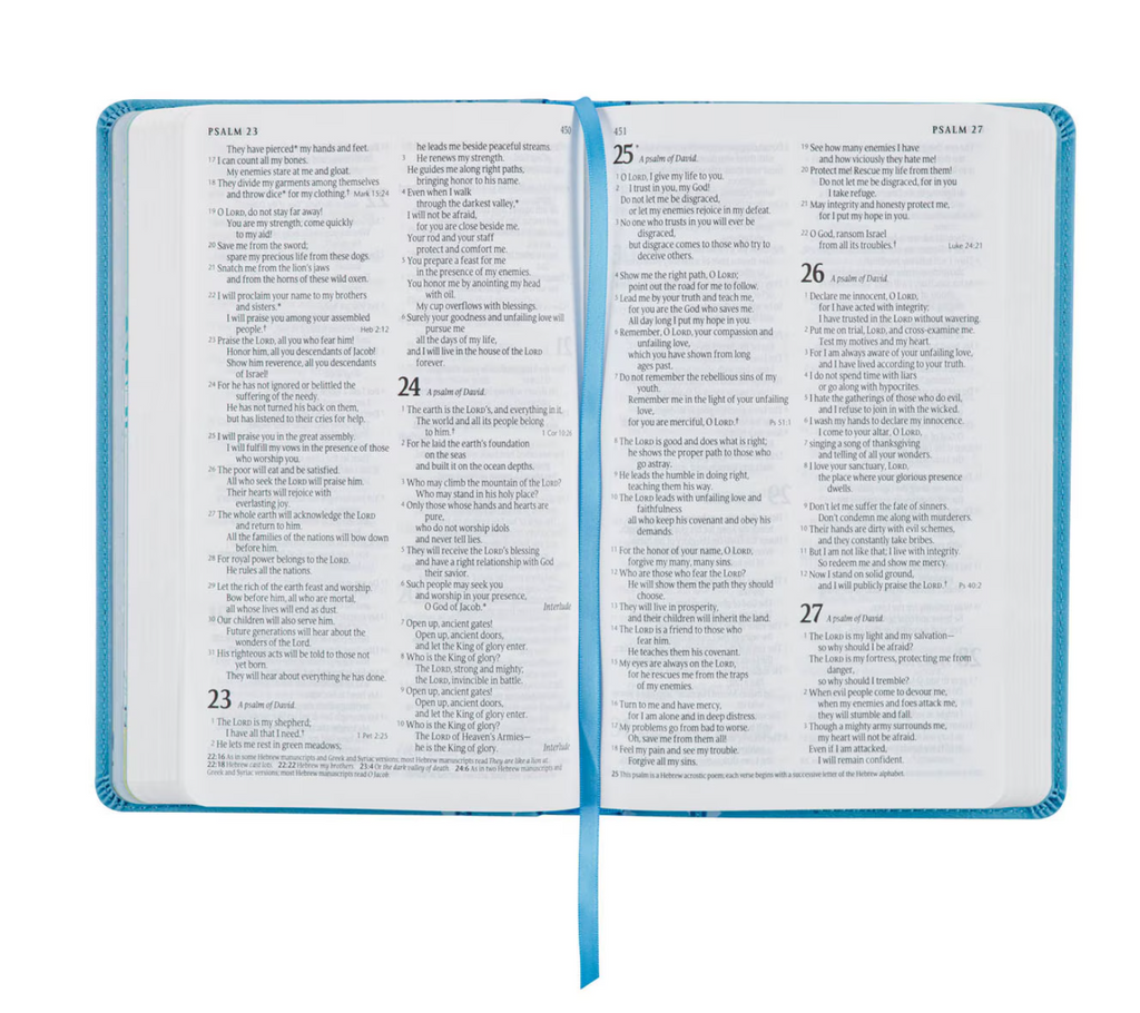 Bible-Blue Faux Leather NLT Keepsake Bible for Boys