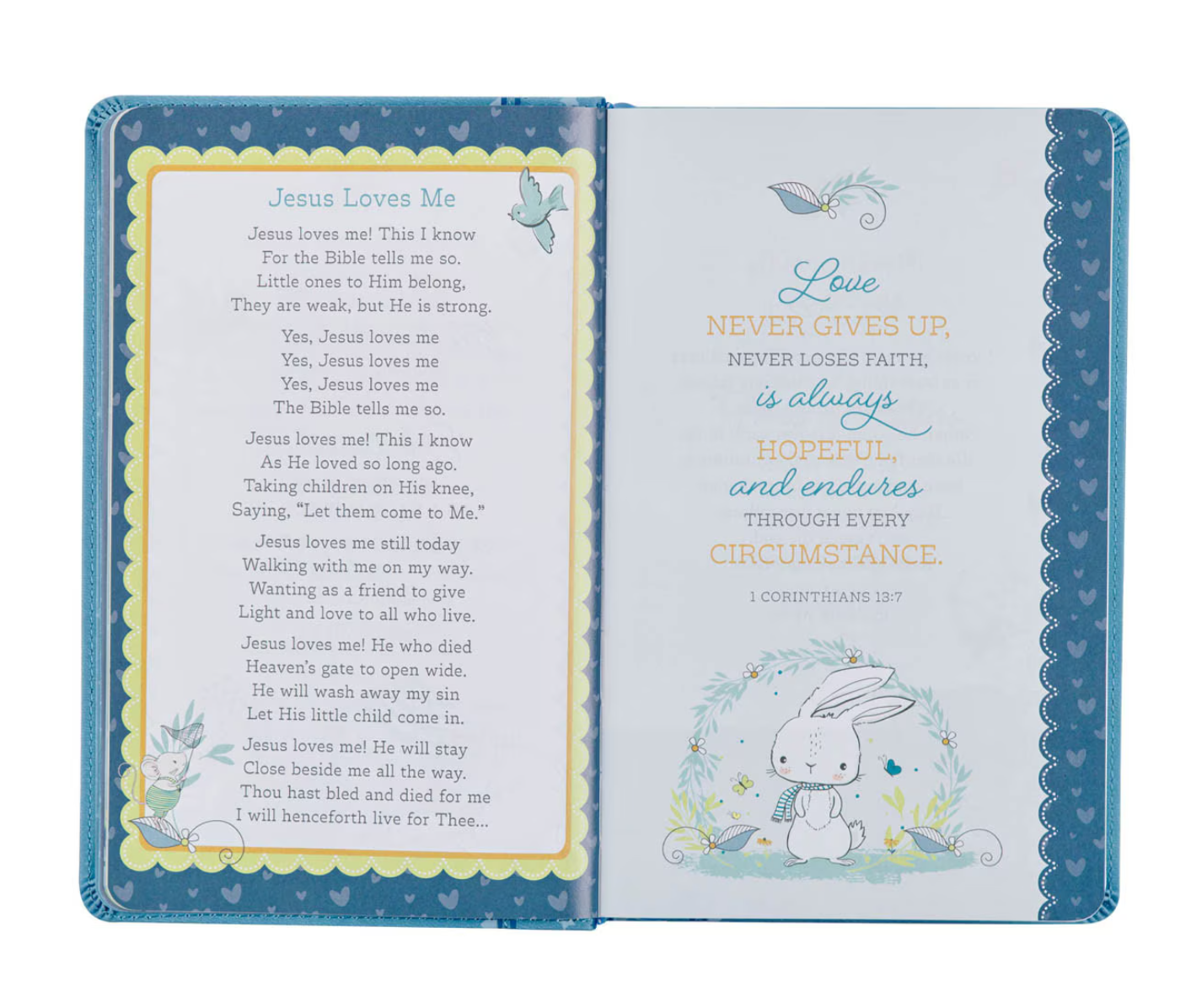 Bible-Blue Faux Leather NLT Keepsake Bible for Boys