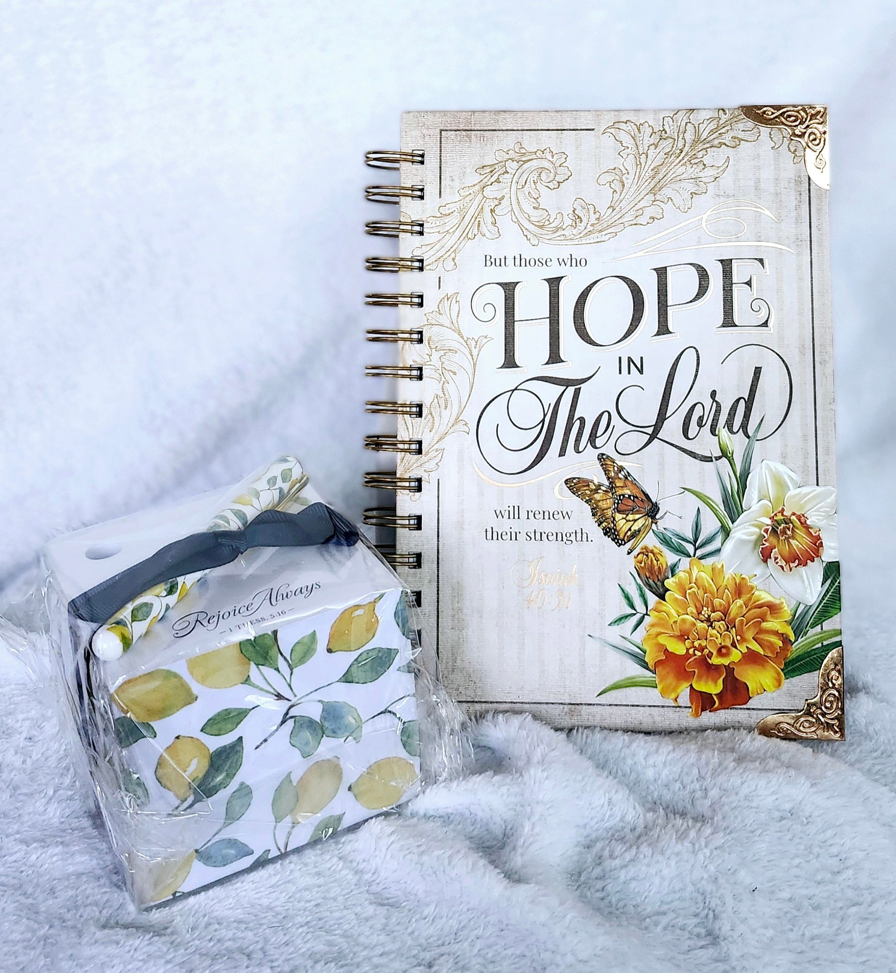 Gift Set-Rejoice Always Notepad With Pen & Hope In The Lord Journal
